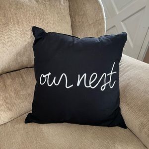 Adams & Co 20x20 Our Nest Black and White Decorative Throw Pillow